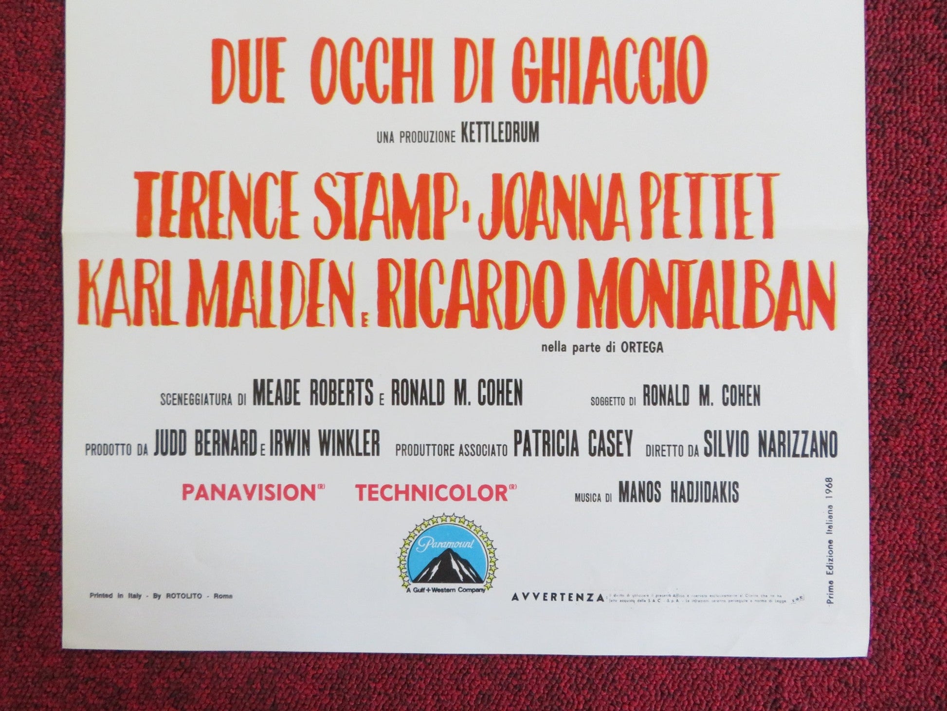 BLUE ITALIAN LOCANDINA POSTER TERENCE STAMP JOANNA PETTET 1968 Rendezvous Cinema Movie posters