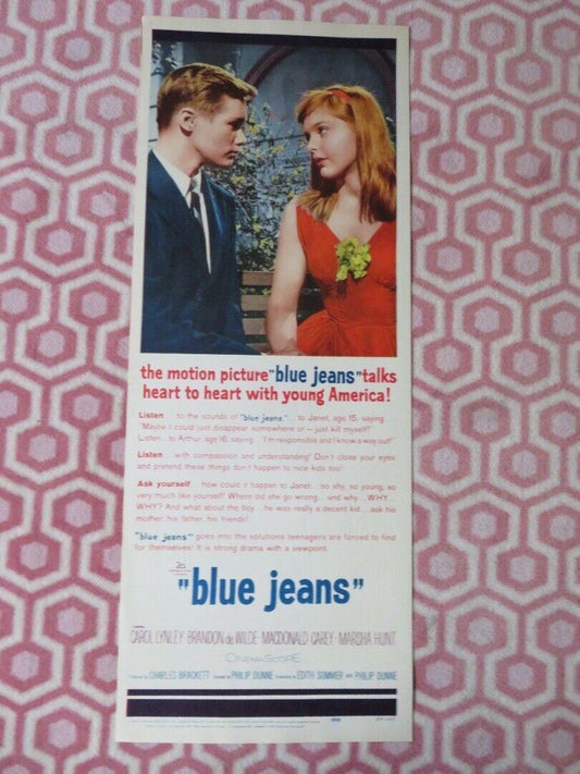 BLUE JEANS US INSERT (14"x 36") POSTER CAROOL LYNLEY BRANDON DEWILDE 1959 Movie posters