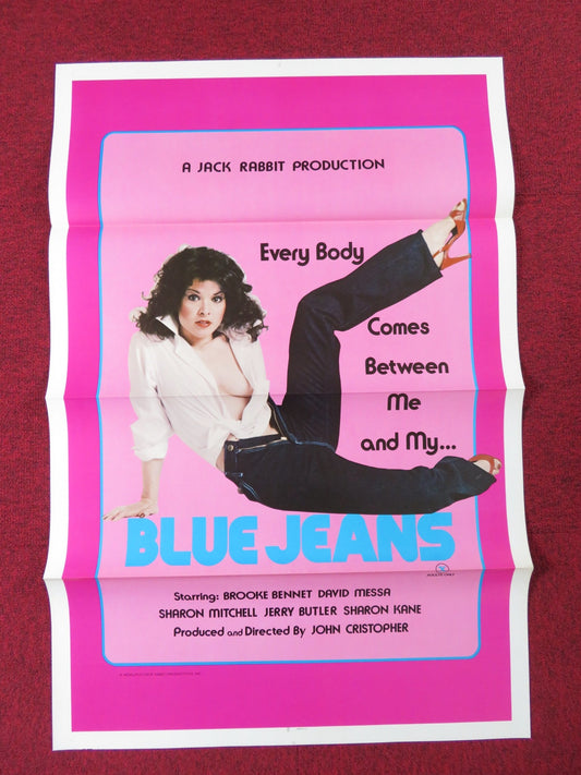 BLUE JEANS US TRI FOLDED ONE SHEET ROLLED POSTER BROOKE BENNET RON JEREMY 1982 Rendezvous Cinema Movie posters