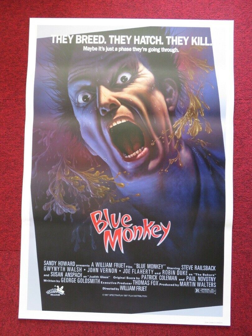 BLUE MONKEY US ONE SHEET ROLLED POSTER IVAN E.ROTH STEVE RAILSBACK 1987 Movie posters