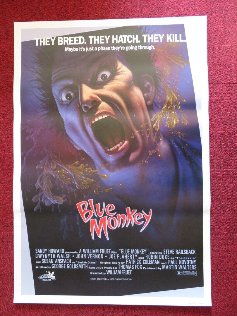 BLUE MONKEY US ONE SHEET ROLLED POSTER WILLIAM FRUET STEVE RAILSBACK 1987 Movie posters