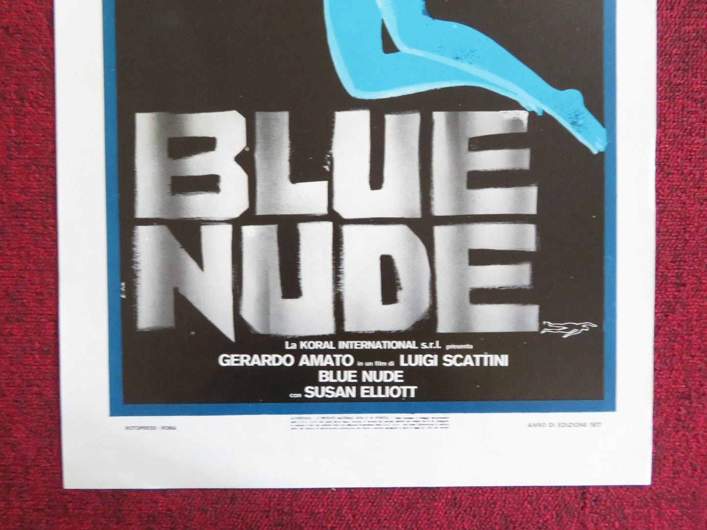 BLUE NUDE ITALIAN LOCANDINA POSTER GERARDO AMOTO SUSAN ELLIOTT 1977 Rendezvous Cinema Movie posters
