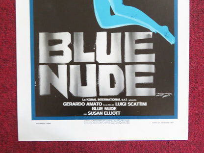BLUE NUDE ITALIAN LOCANDINA POSTER GERARDO AMOTO SUSAN ELLIOTT 1977 Rendezvous Cinema Movie posters