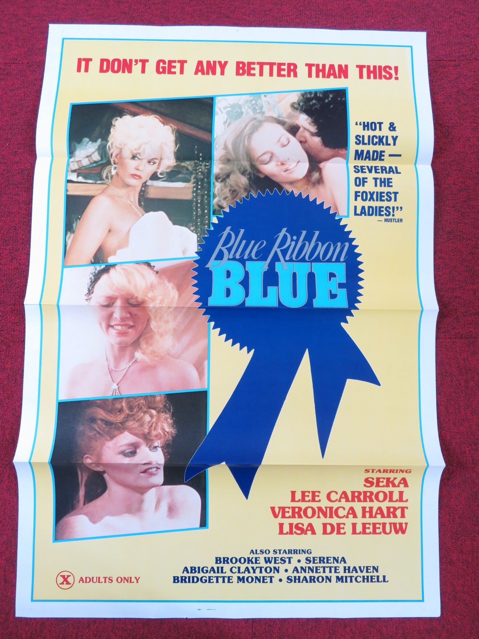 BLUE RIBBON BLUE US TRI FOLDED ONE SHEET ROLLED POSTER SEKA VERONICA HART 1985 Rendezvous Cinema Movie posters