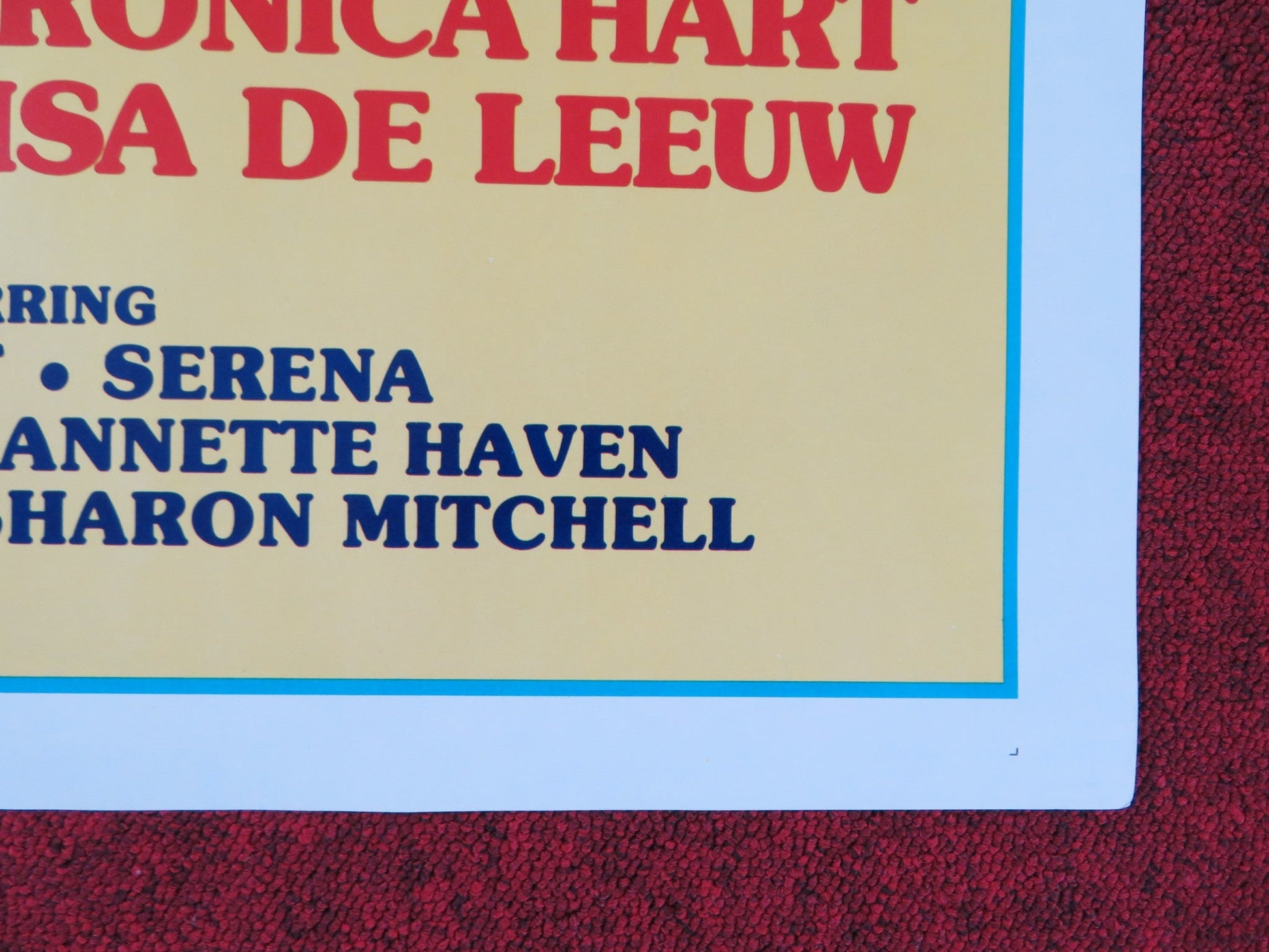 BLUE RIBBON BLUE US TRI FOLDED ONE SHEET ROLLED POSTER SEKA VERONICA HART 1985 Rendezvous Cinema Movie posters