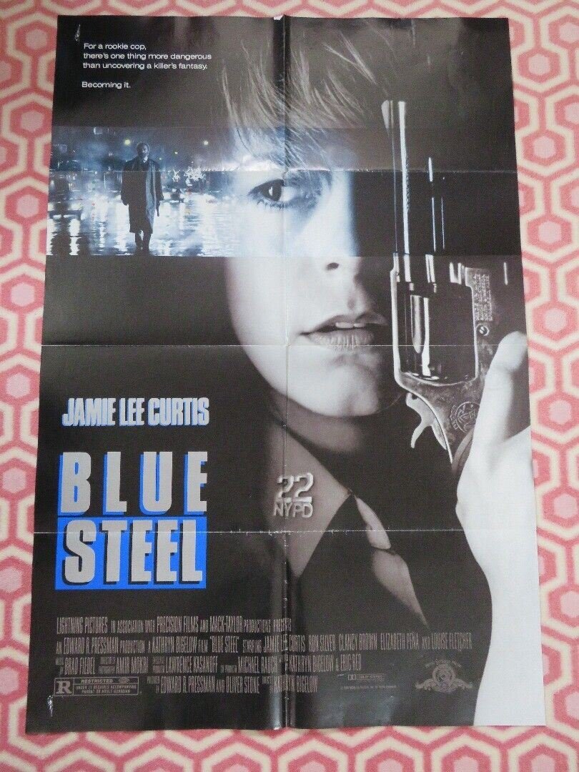 BLUE STEEL FOLDED US ONE SHEET POSTER JAMIE LEE CURTIS RON SILVER 1990 Movie posters