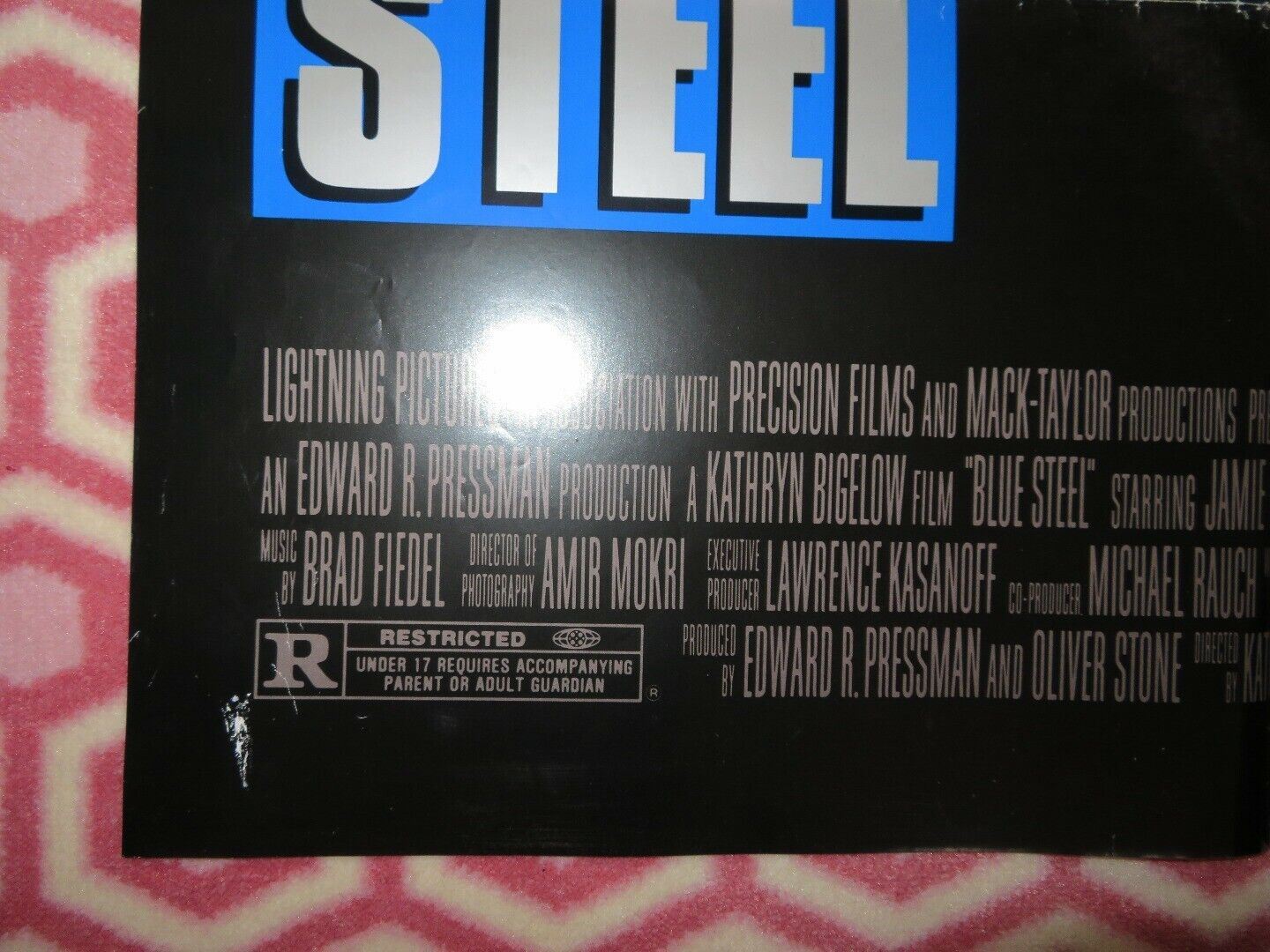 BLUE STEEL FOLDED US ONE SHEET POSTER JAMIE LEE CURTIS RON SILVER 1990 Movie posters