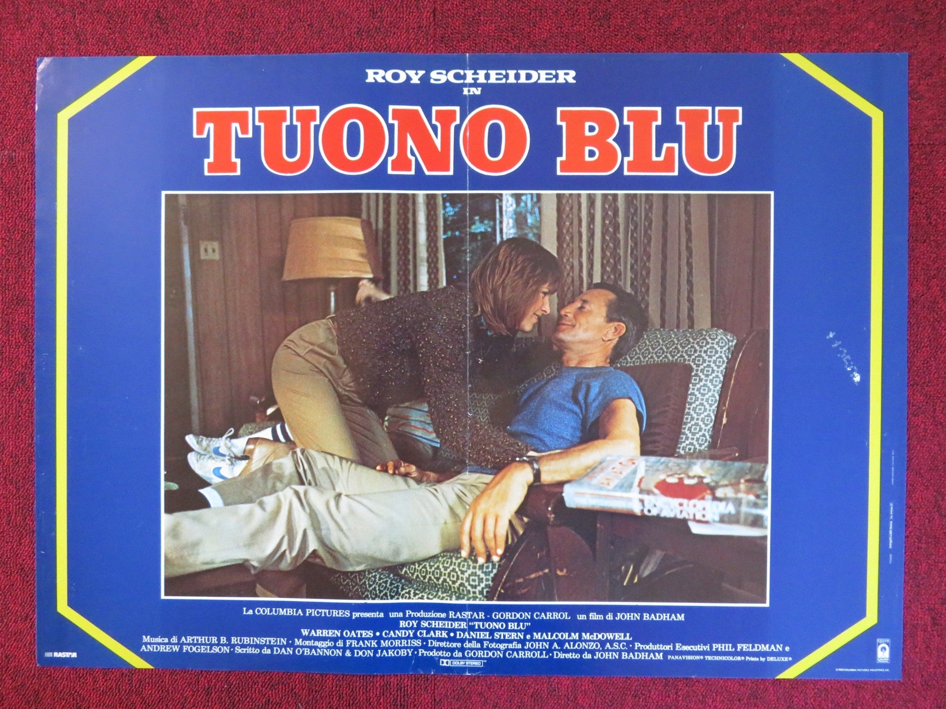 BLUE THUNDER - B ITALIAN FOTOBUSTA POSTER ROY SCHEIDER WARREN OATES 1983 Rendezvous Cinema Movie posters