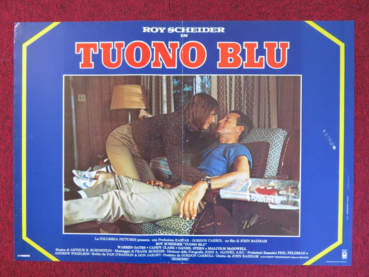 BLUE THUNDER - B ITALIAN FOTOBUSTA POSTER ROY SCHEIDER WARREN OATES 1983 Rendezvous Cinema Movie posters