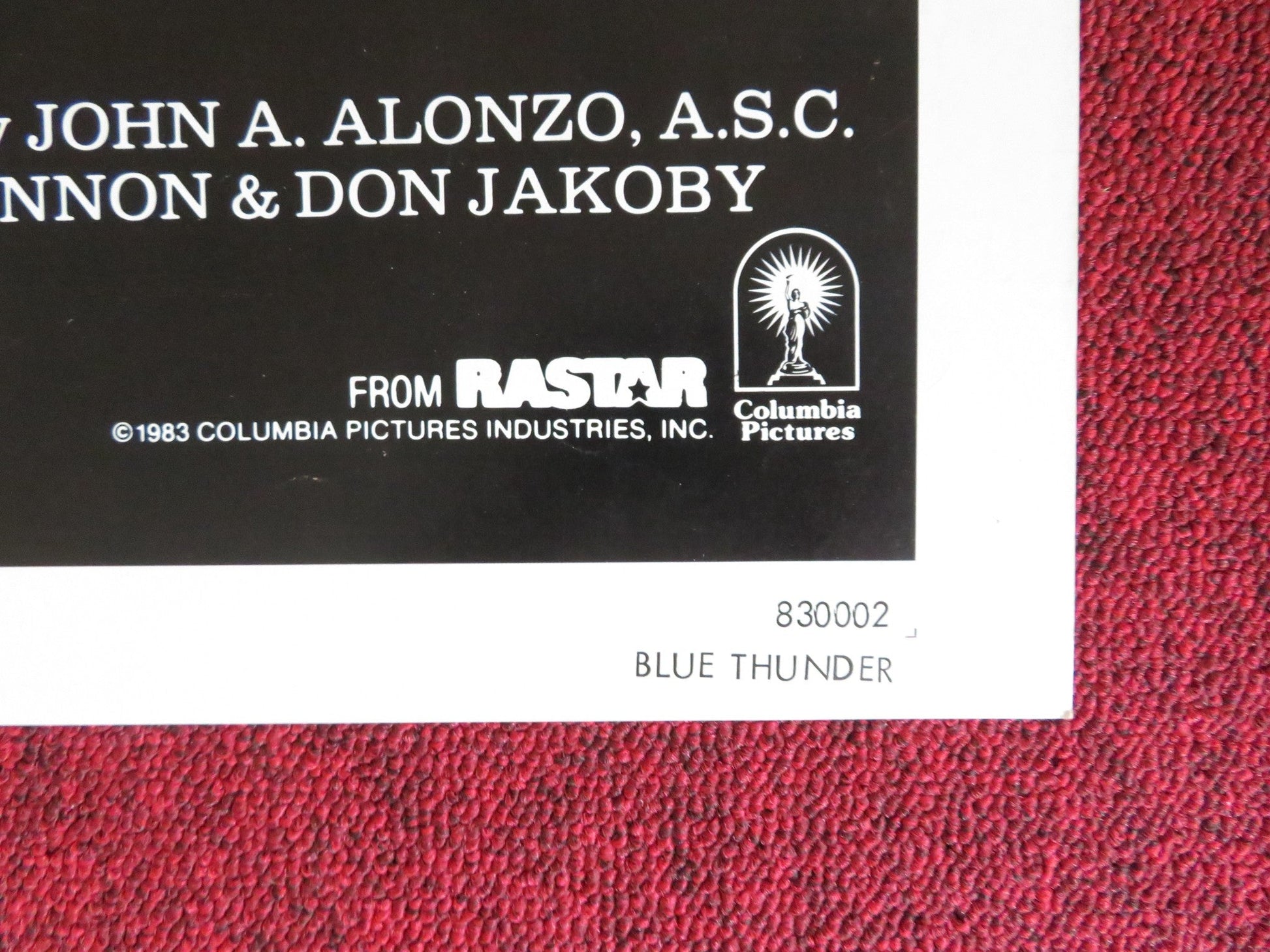 BLUE THUNDER FOLDED US ONE SHEET POSTER WARREN OATS ROY SCHEIDER 1983 Rendezvous Cinema Movie posters