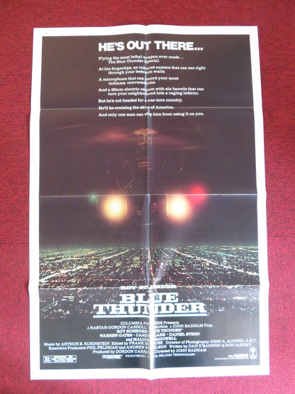 BLUE THUNDER FOLDED US ONE SHEET POSTER WARREN OATS ROY SCHEIDER 1983 Rendezvous Cinema Movie posters