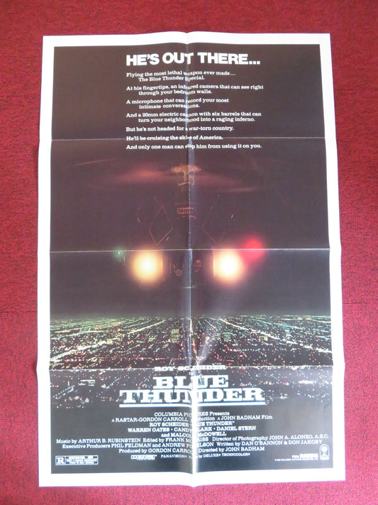 BLUE THUNDER FOLDED US ONE SHEET POSTER WARREN OATS ROY SCHEIDER 1983 Rendezvous Cinema Movie posters