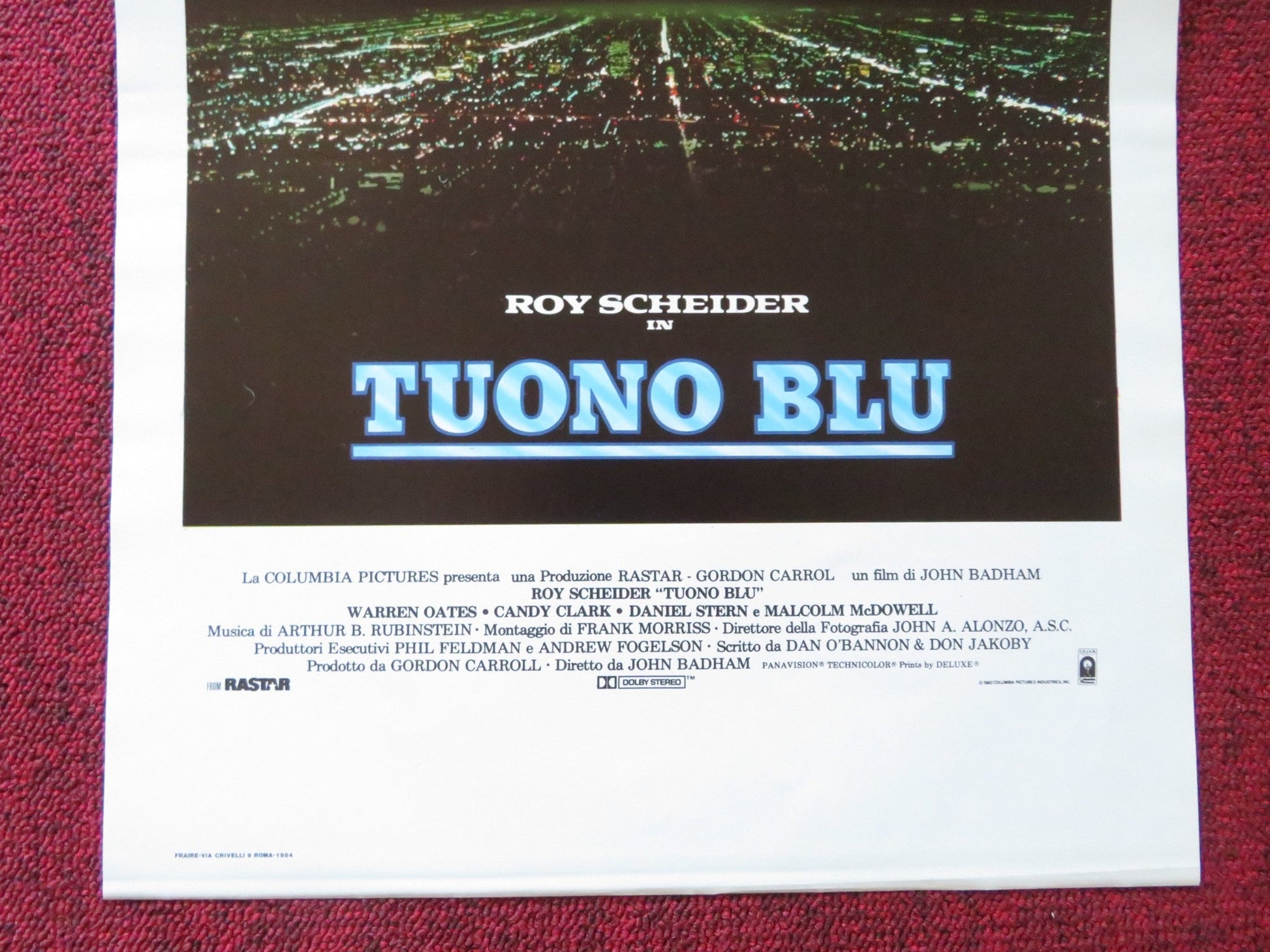 BLUE THUNDER ITALIAN LOCANDINA POSTER ROY SCHEIDER WARREN OATES 1983 Rendezvous Cinema Movie posters