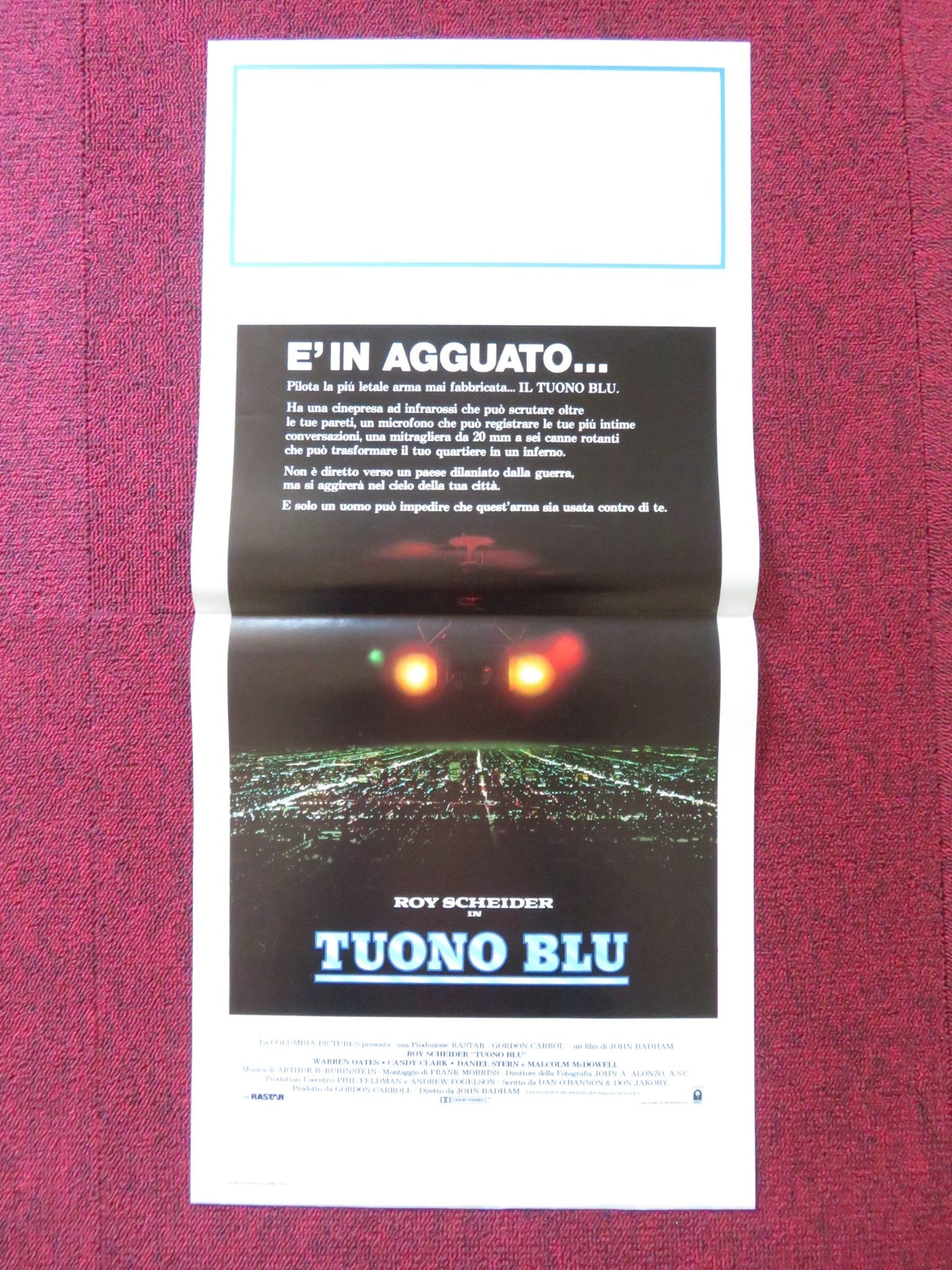 BLUE THUNDER ITALIAN LOCANDINA POSTER ROY SCHEIDER WARREN OATES 1983 Rendezvous Cinema Movie posters