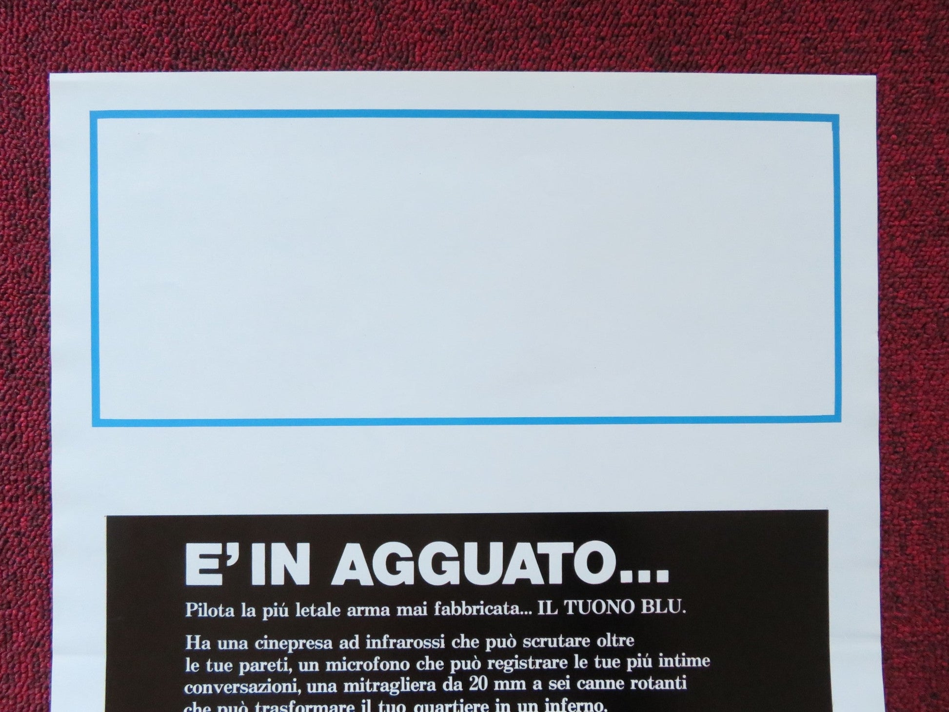 BLUE THUNDER ITALIAN LOCANDINA POSTER ROY SCHEIDER WARREN OATES 1983 Rendezvous Cinema Movie posters