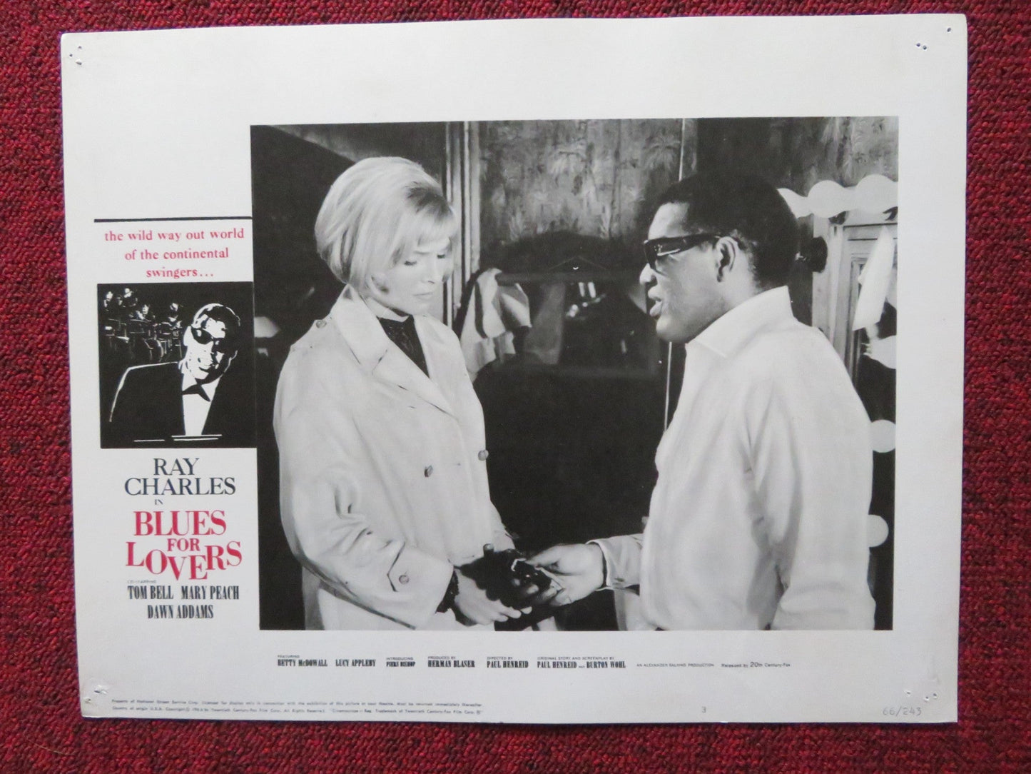 BLUES FOR LOVERS / BALLAD IN BLUE US LOBBY CARD SET RAY CHARLES TOM BELL 1966 Rendezvous Cinema Movie posters