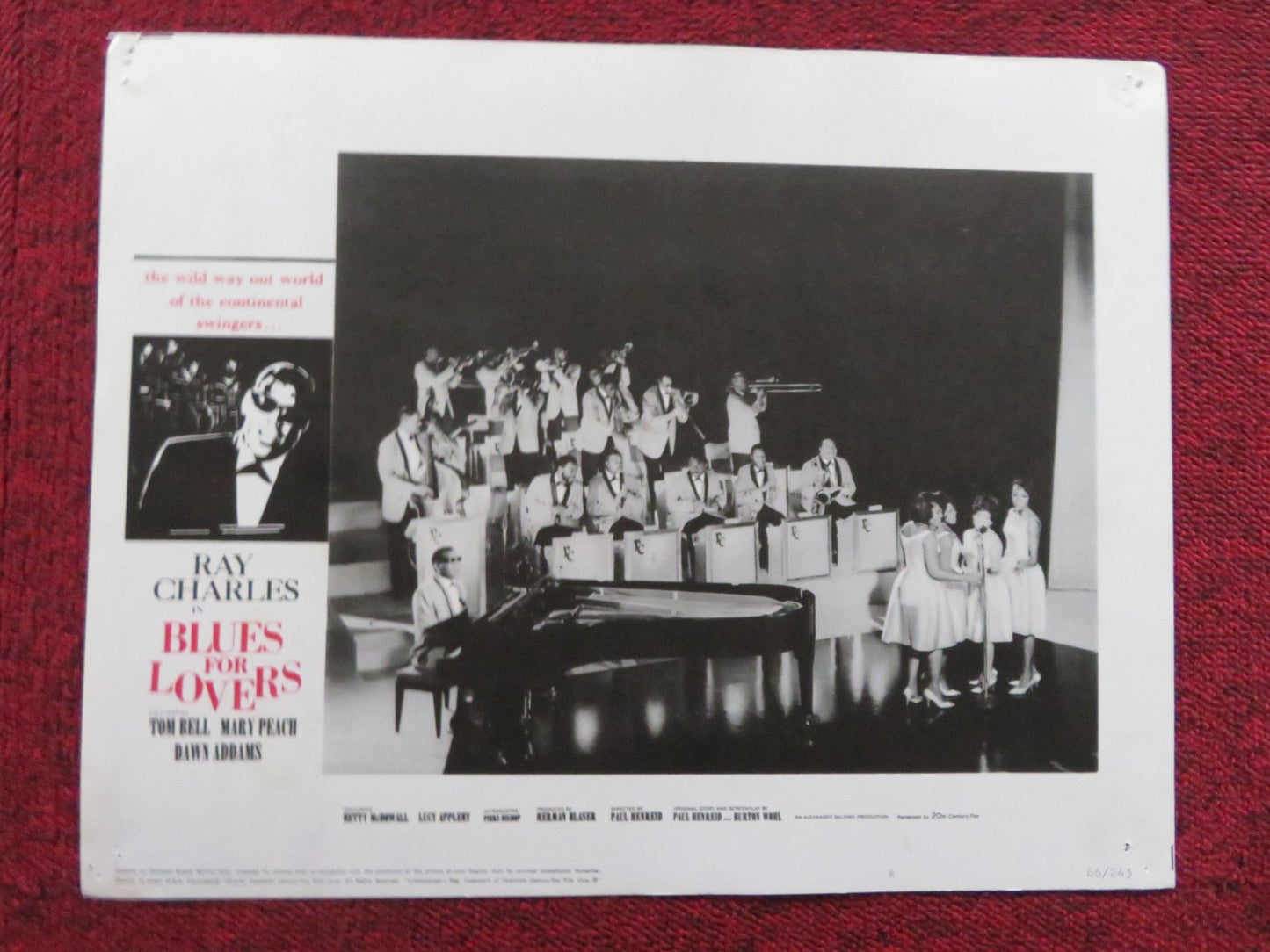 BLUES FOR LOVERS / BALLAD IN BLUE US LOBBY CARD SET RAY CHARLES TOM BELL 1966 Rendezvous Cinema Movie posters