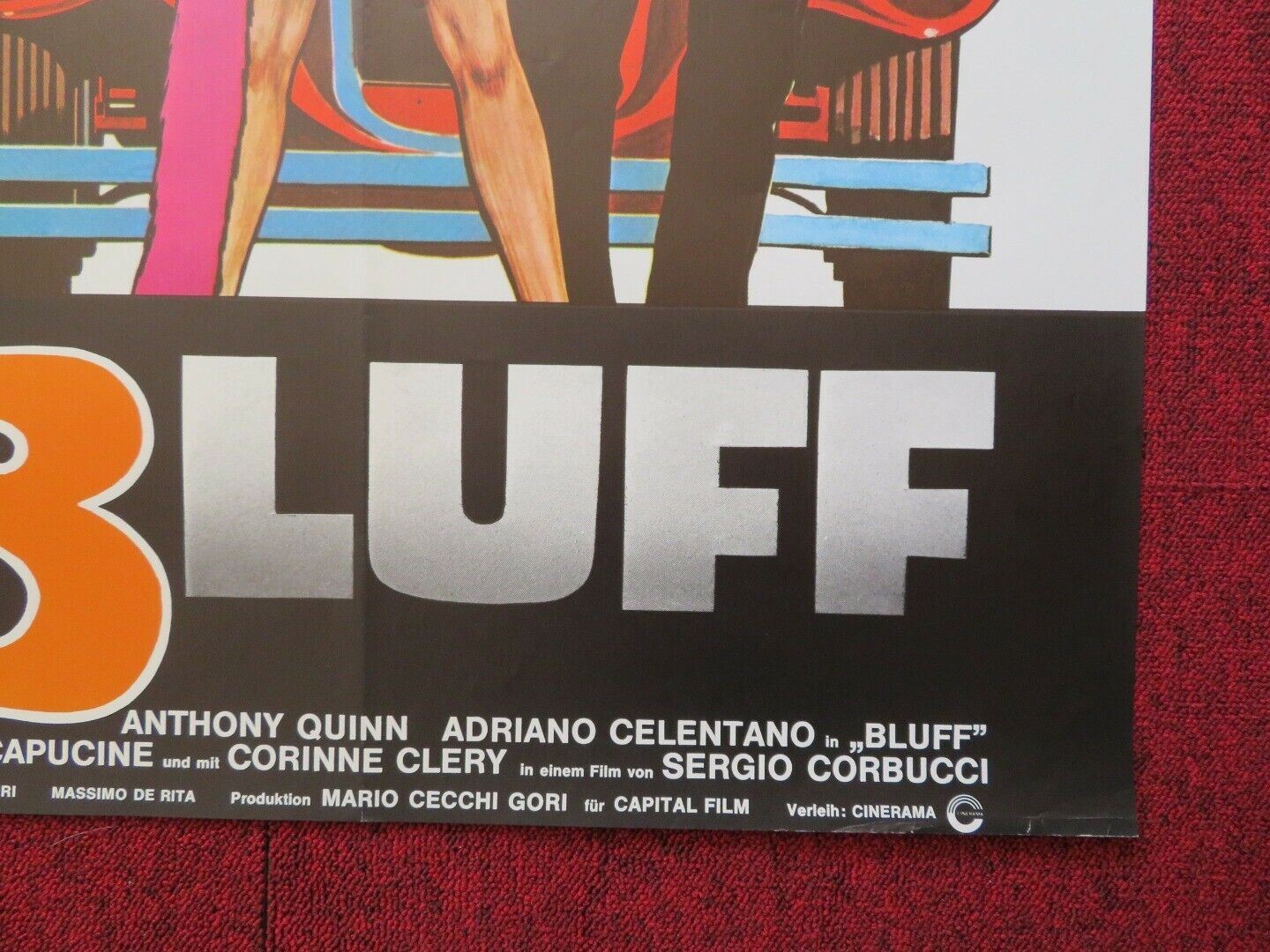 BLUFF / The Con Artists GERMAN A1 ROLLED POSTER ANTHONY QUINN 1976 Movie posters