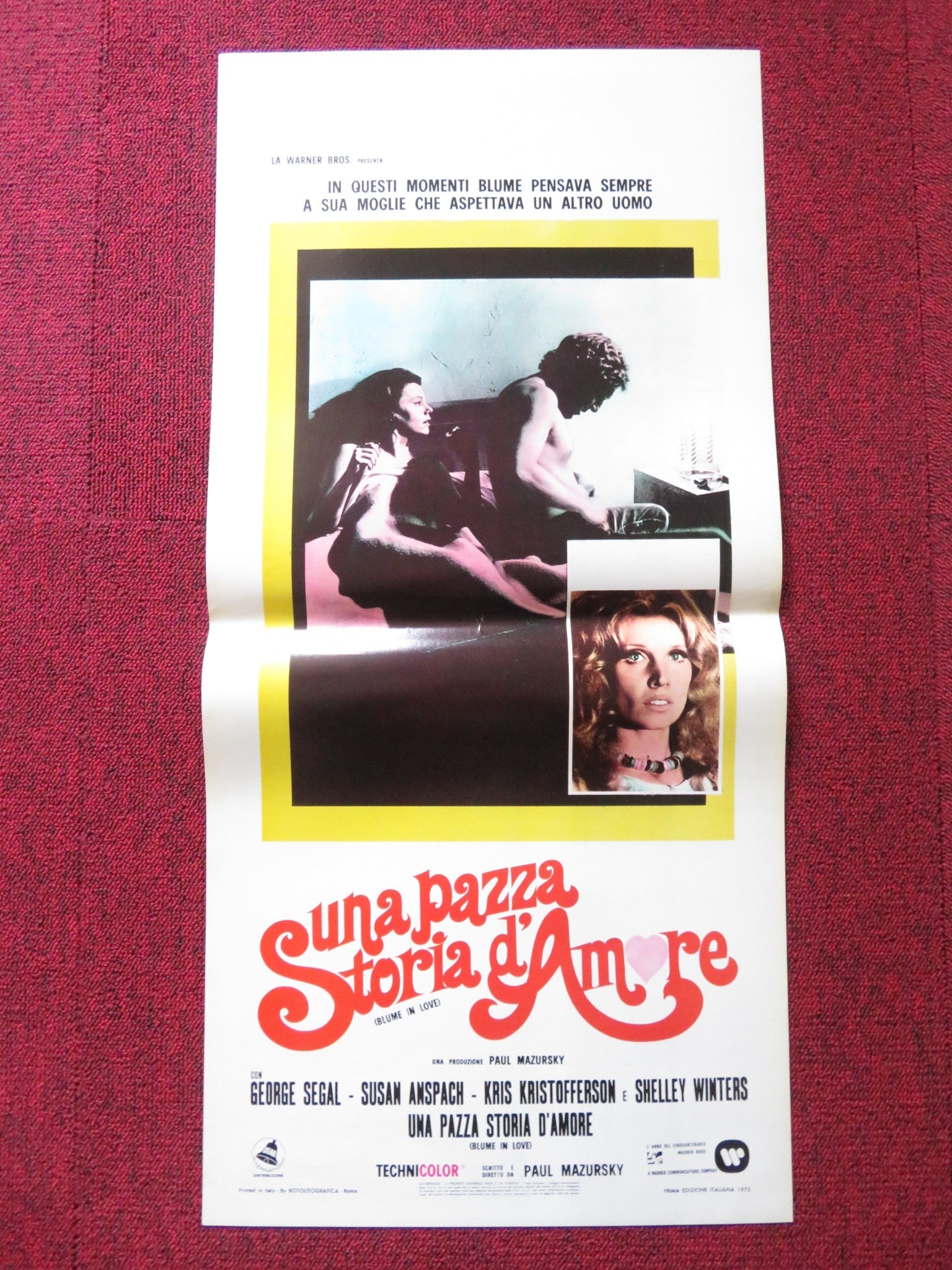 BLUME IN LOVE ITALIAN LOCANDINA POSTER GEORGE SEGAL SUSAN ANSPACH 1973 Rendezvous Cinema Movie posters