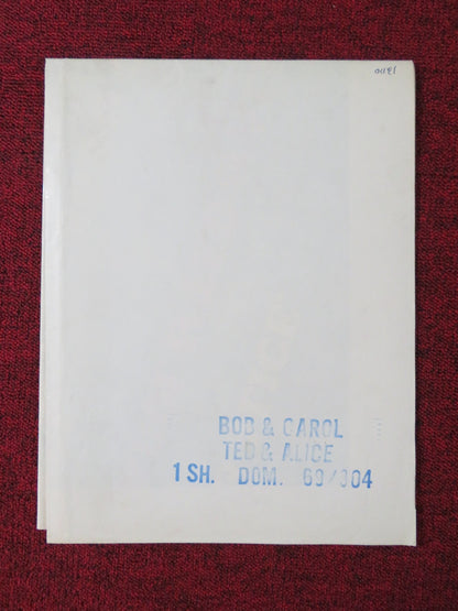 BOB & CAROL & TED & ALICE FOLDED US ONE SHEET POSTER ROBERT CULP N. WOOD 1969 Rendezvous Cinema Movie posters