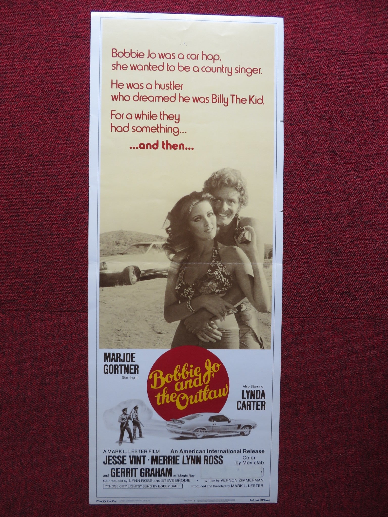 BOBBIE JO AND THE OUTLAW US INSERT (14"x 36") POSTER MARJOE GORTNER CARTER 1976 Rendezvous Cinema Movie posters