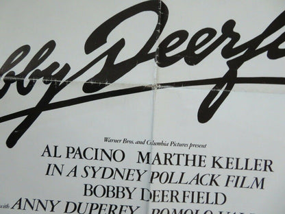BOBBY DEERFIELD US ONE SHEET (27"x 41") POSTER AL PACINO SYDNEY POLLACK 1977 - Rendezvous Cinema