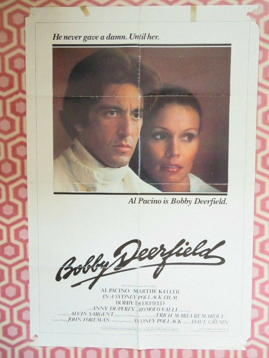 BOBBY DEERFIELD US ONE SHEET (27"x 41") POSTER AL PACINO SYDNEY POLLACK 1977 - Rendezvous Cinema