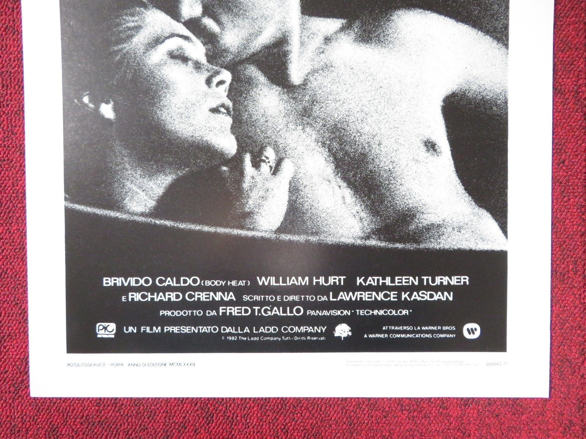 BODY HEAT ITALIAN LOCANDINA POSTER WILLIAM HURT KATHLEEN TURNER 1982 Rendezvous Cinema Movie posters