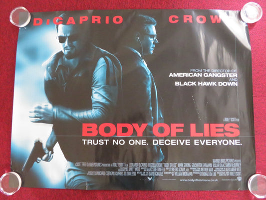 BODY OF LIES UK QUAD (30"x 40") ROLLED POSTER LEONARDO DICAPRIO R. CROWE 2008 Rendezvous Cinema Movie posters
