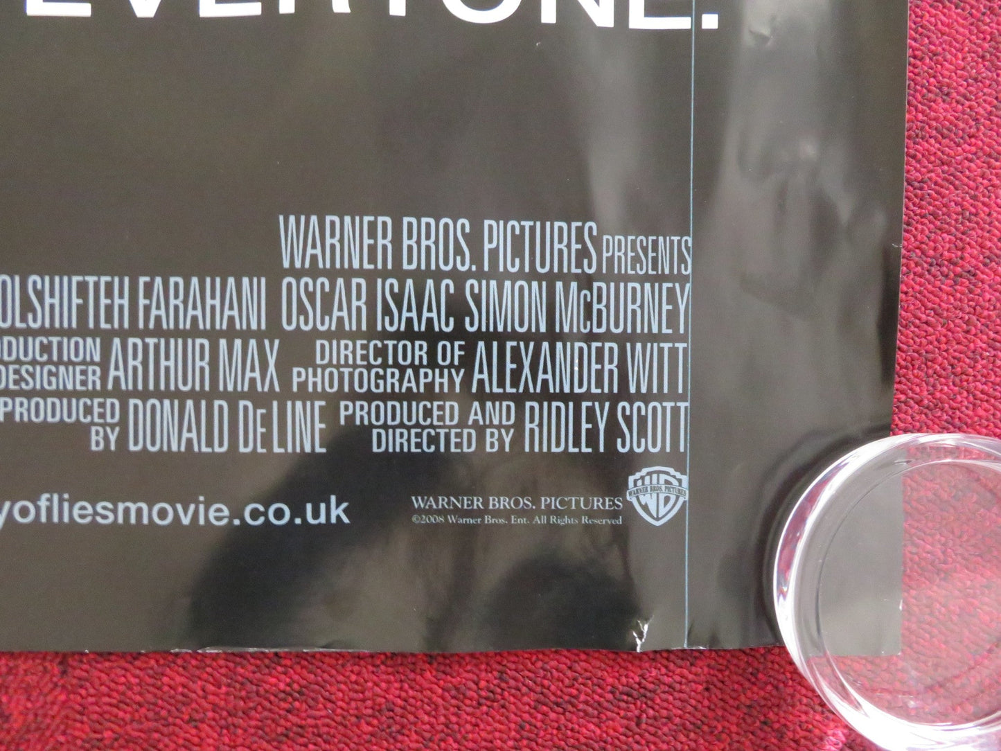 BODY OF LIES UK QUAD (30"x 40") ROLLED POSTER LEONARDO DICAPRIO R. CROWE 2008 Rendezvous Cinema Movie posters