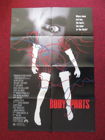 BODY PARTS FOLDED US ONE SHEET POSTER JEFF FAHEY LINDSAY DUNCAN 1991 Movie posters