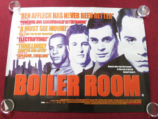 BOILER ROOM UK QUAD (30"x 40") ROLLED POSTER GIOVANNI RIBISI VIN DIESEL 2000 Rendezvous Cinema Movie posters