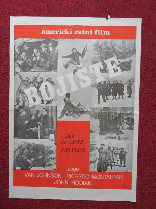 BOJISTE / BATTLEGROUND YUGOSLAVIAN (19.5"x 27.5") POSTER VAN JOHNSON 1949 Movie posters