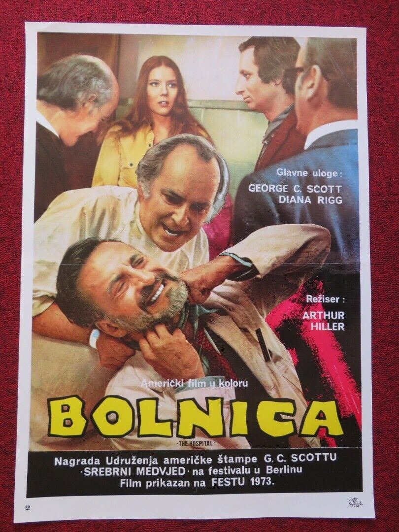 BOLNICA / THE HOSPITAL YUGOSLAVIAN (18"x 26") POSTER GEORGE C. SCOTT 1971 Movie posters