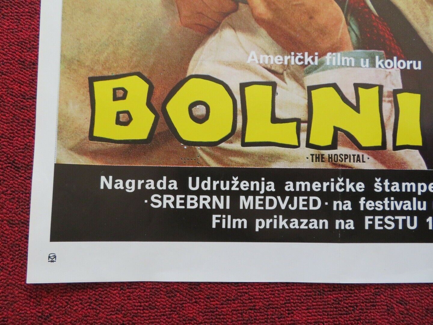 BOLNICA / THE HOSPITAL YUGOSLAVIAN (18"x 26") POSTER GEORGE C. SCOTT 1971 Movie posters