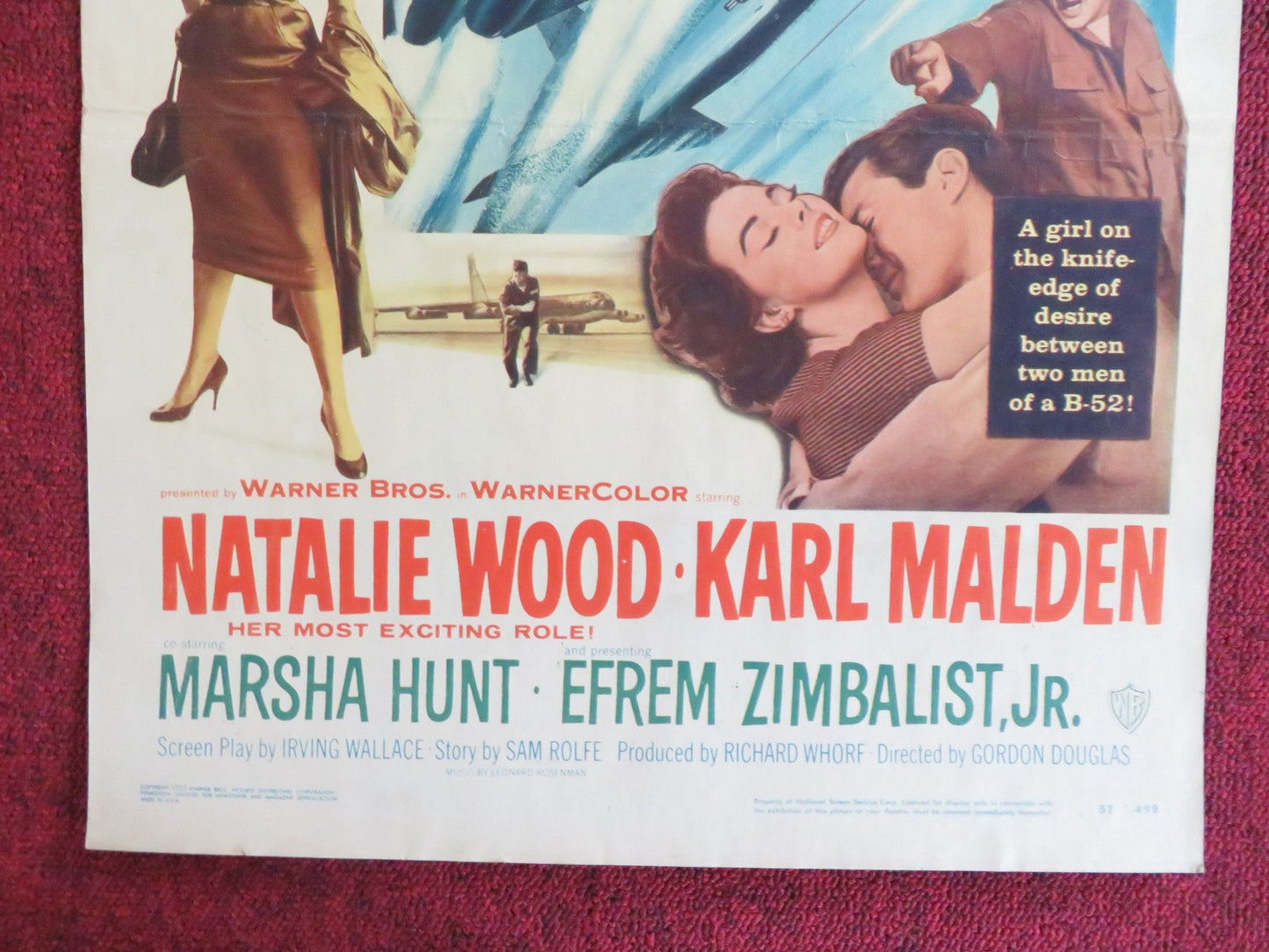 BOMBERS B - 52 US INSERT (14"x 36") POSTER NATALIE WOOD KARL MALDEN 1957 Rendezvous Cinema Movie posters