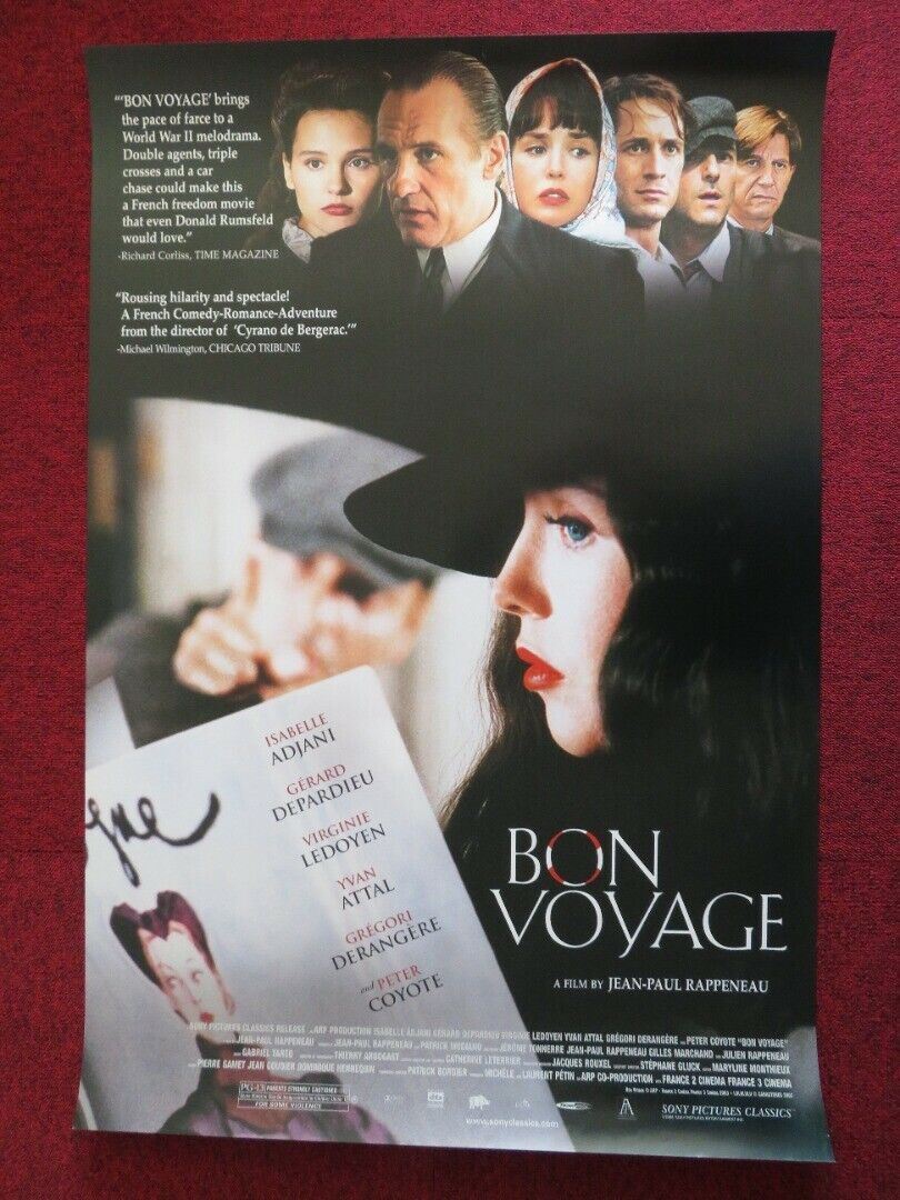 BON VOYAGE US ONE SHEET ROLLED POSTER ISABELLE ADJANI GERARD DEPARDIEU 2003 Movie posters