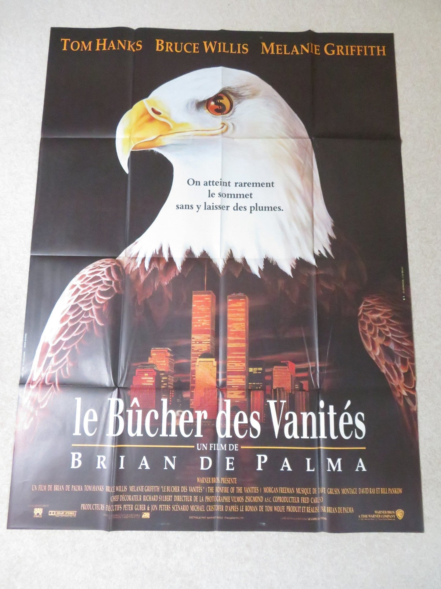 BONFIRE OF THE VANITIES FRENCH GRANDE POSTER TOM HANKS BRUCE WILLIS 1990 Rendezvous Cinema Movie posters