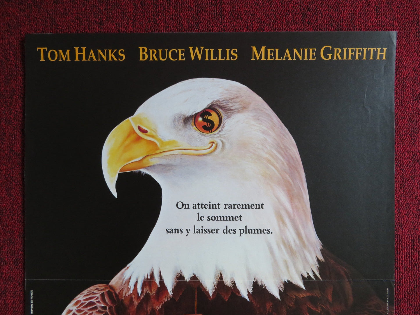 BONFIRE OF THE VANITIES FRENCH POSTER TOM HANKS BRUCE WILLIS 1990 Rendezvous Cinema Movie posters