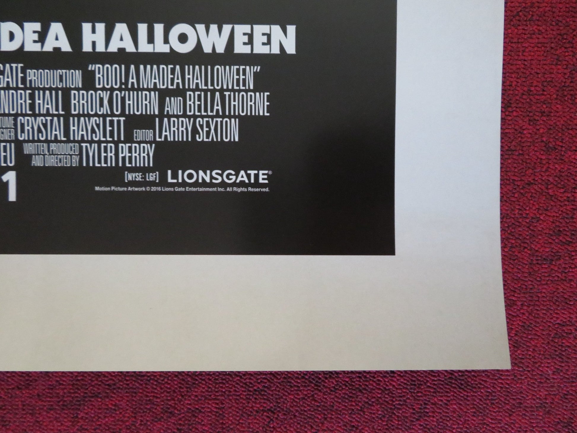 BOO! A MADEA HALLOWEEN US ONE SHEET ROLLED POSTER TYLER PERRY 2016 Rendezvous Cinema Movie posters