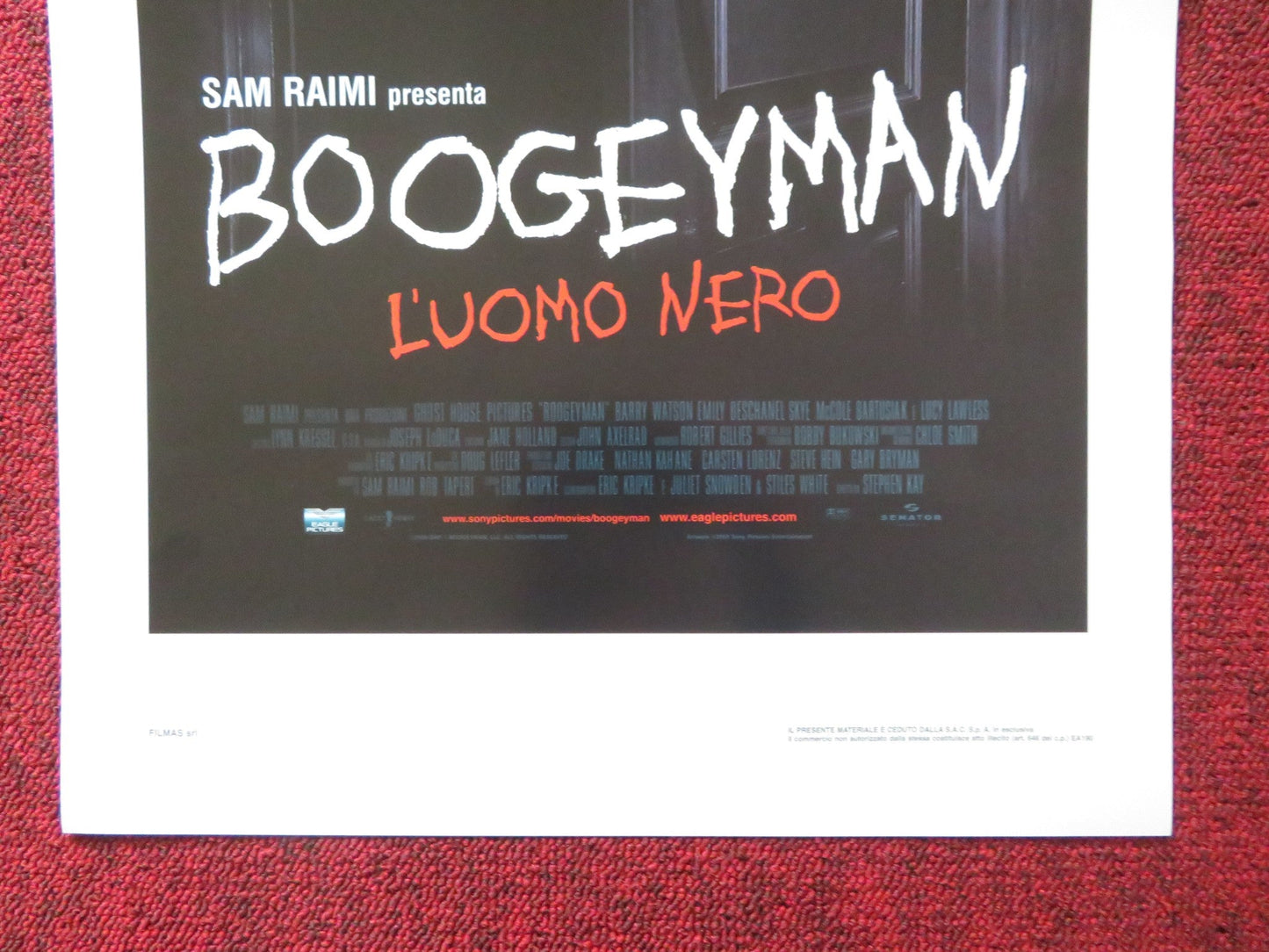 BOOGEYMAN ITALIAN LOCANDINA POSTER SAMI RAMI BARRY WATSON 2005 Rendezvous Cinema Movie posters