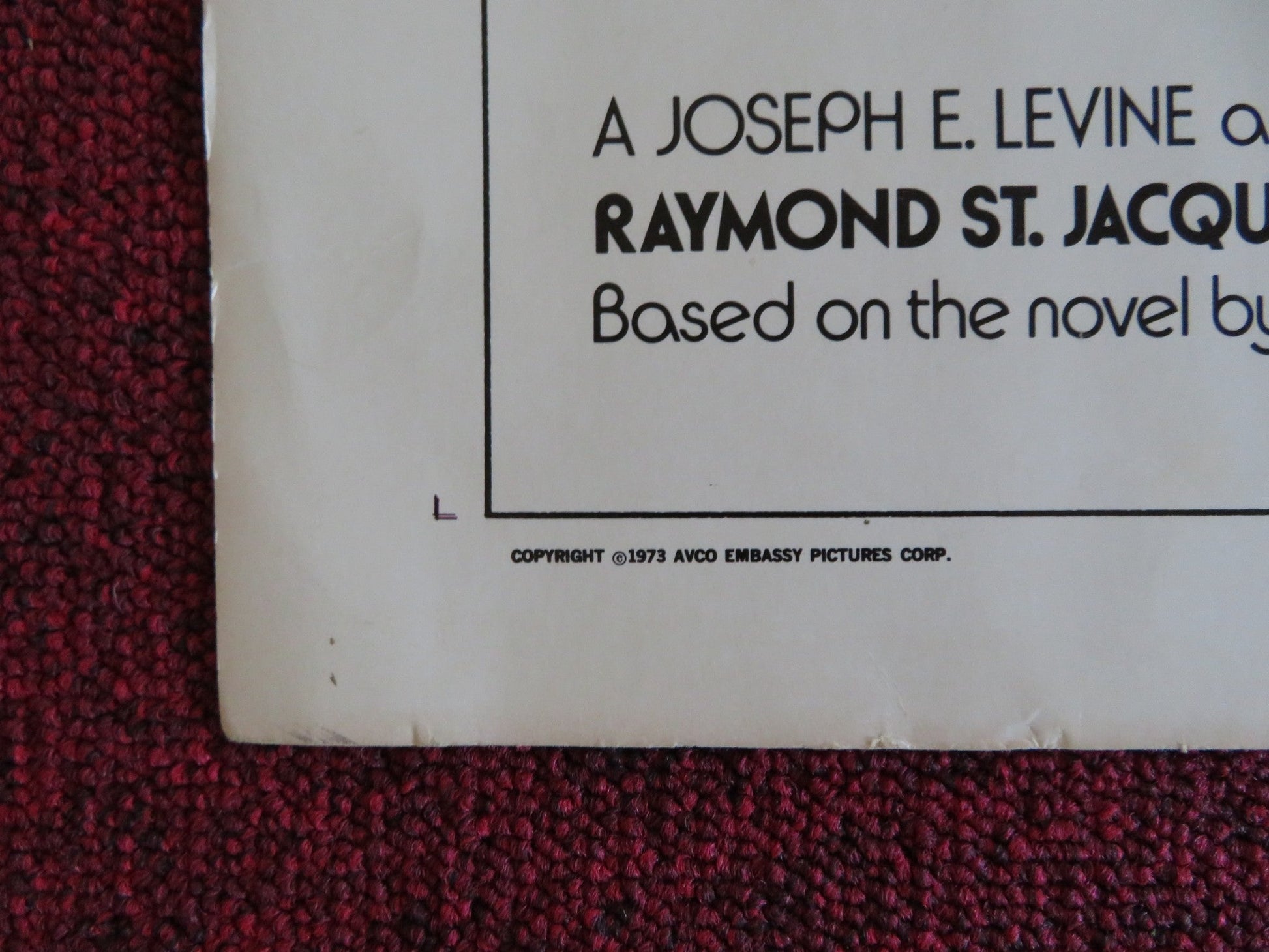 BOOK OF NUMBERS US HALF SHEET (22"x 28") POSTER RAYMOND ST. JACQUES PAYNE 1973 Rendezvous Cinema Movie posters