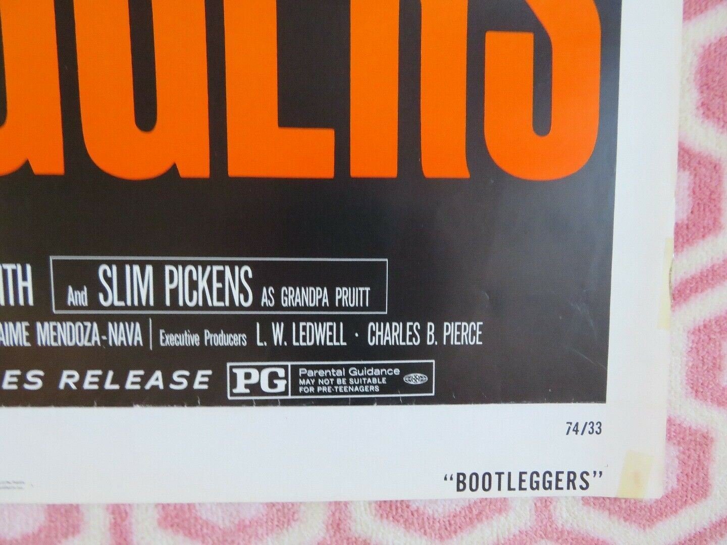 BOOTLEGGERS FOLDED US ONE SHEET POSTER SLIM PICKENS PAUL KOSLO 1974 Movie posters