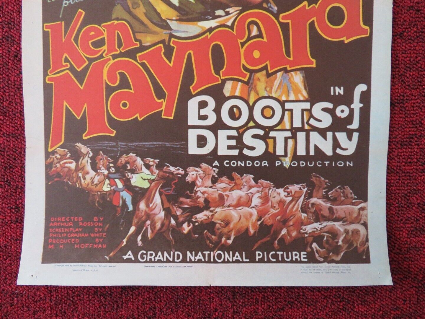 BOOTS OF DESTINY US (16"x 10.5") REPRODUCTION PHOTO POSTER KEN MAYNARD Movie posters