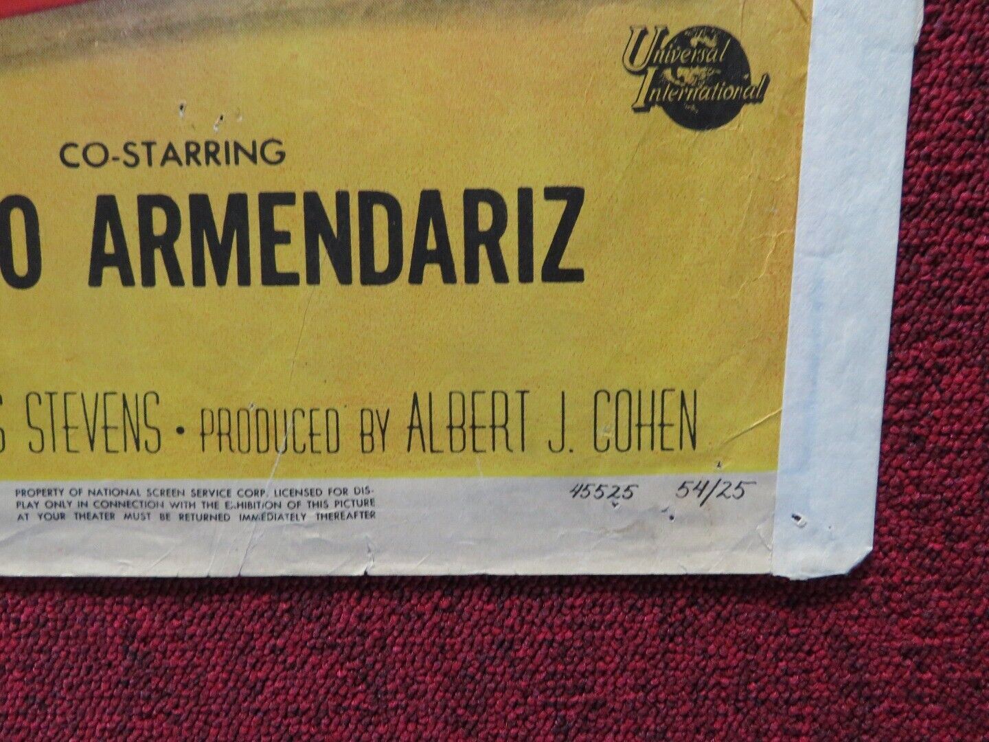 BORDER RIVER USA ONE SHEET POSTER JOEL MCCREA YVONNE DE CARLO 1954 Movie posters