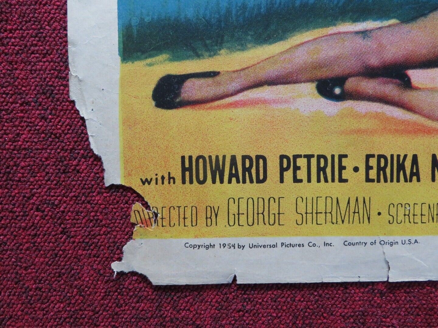 BORDER RIVER USA ONE SHEET POSTER JOEL MCCREA YVONNE DE CARLO 1954 Movie posters