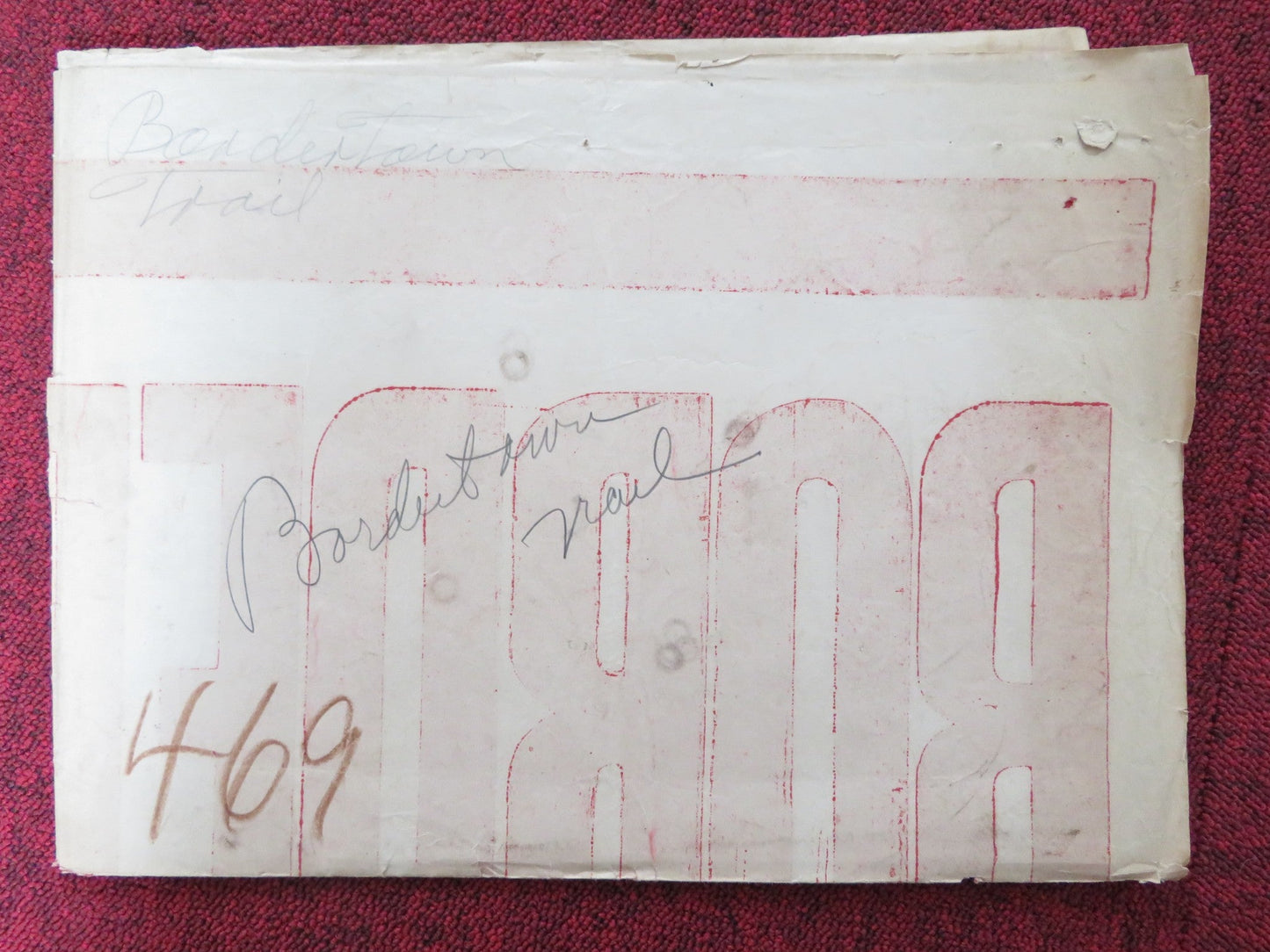 BORDERTOWN TRAIL FOLDED US ONE SHEET POSTER SMILEY BURNETTE SUNSET CARSON 1944 Rendezvous Cinema Movie posters