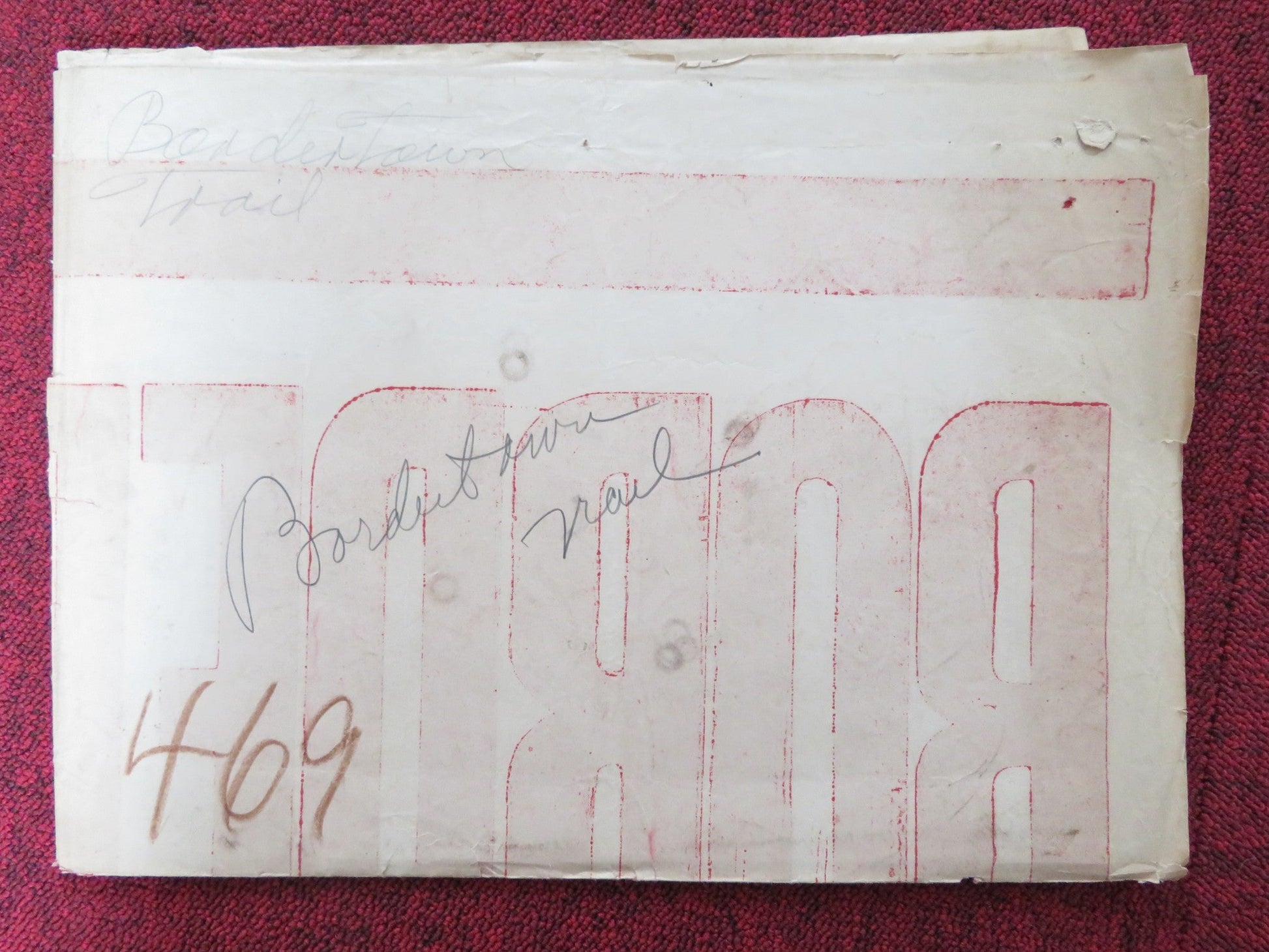 BORDERTOWN TRAIL FOLDED US ONE SHEET POSTER SMILEY BURNETTE SUNSET CARSON 1944 Rendezvous Cinema Movie posters