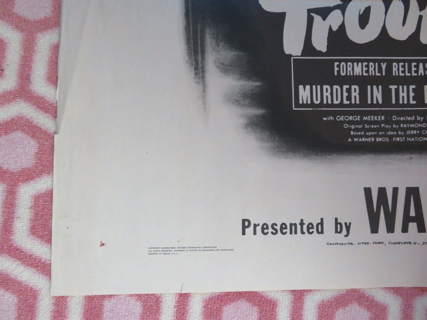 BORN FOR TROUBLE /Murder in the Big House FOLDED US ONE SHEET POSTER 1942 Movie posters