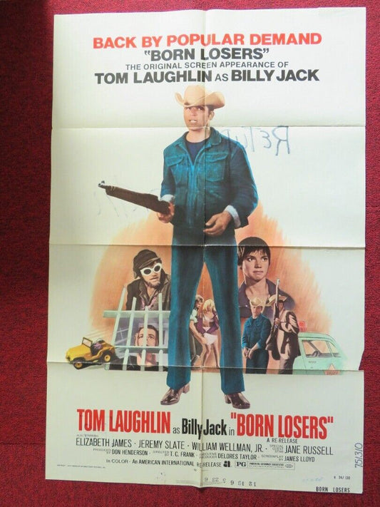 BORN LOSERS FOLDED US ONE SHEET POSTER TOM LAUGHLIN ELIZABETH 1974 Movie posters